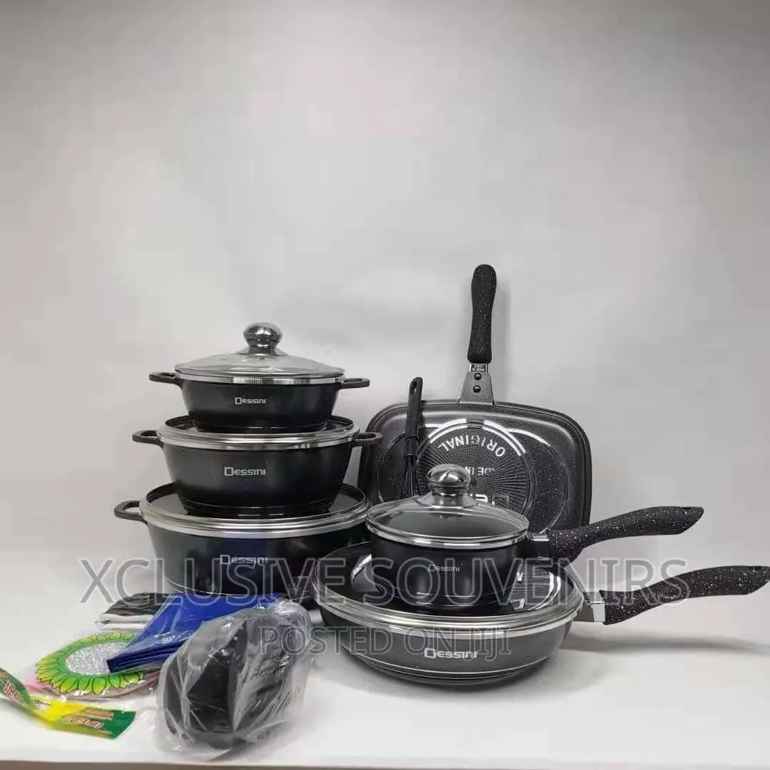 23pcs Desini Die-Cast Non-Stick Cookware Set With Spoon