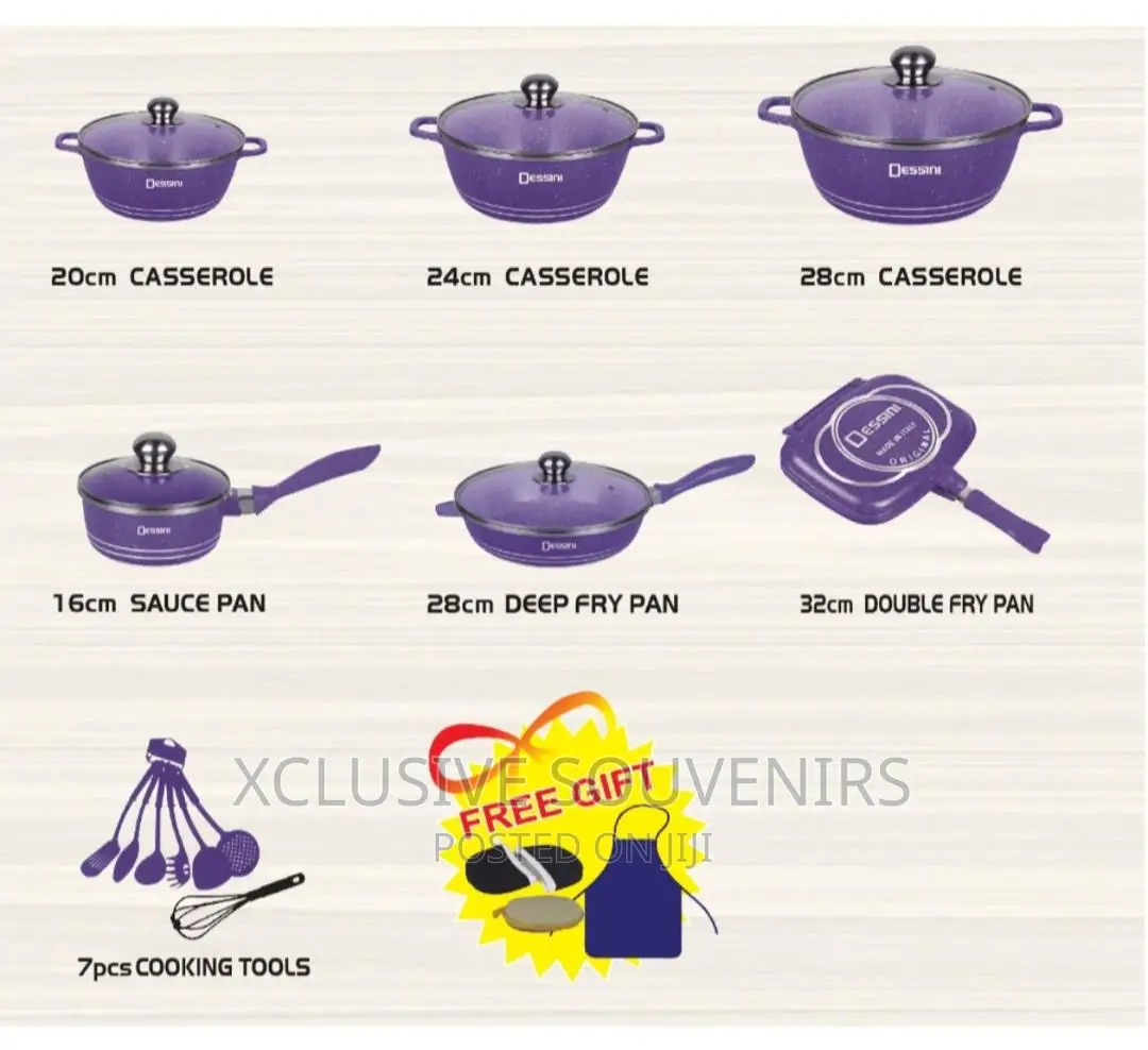 23pcs Desini Die-Cast Non-Stick Cookware Set With Spoon