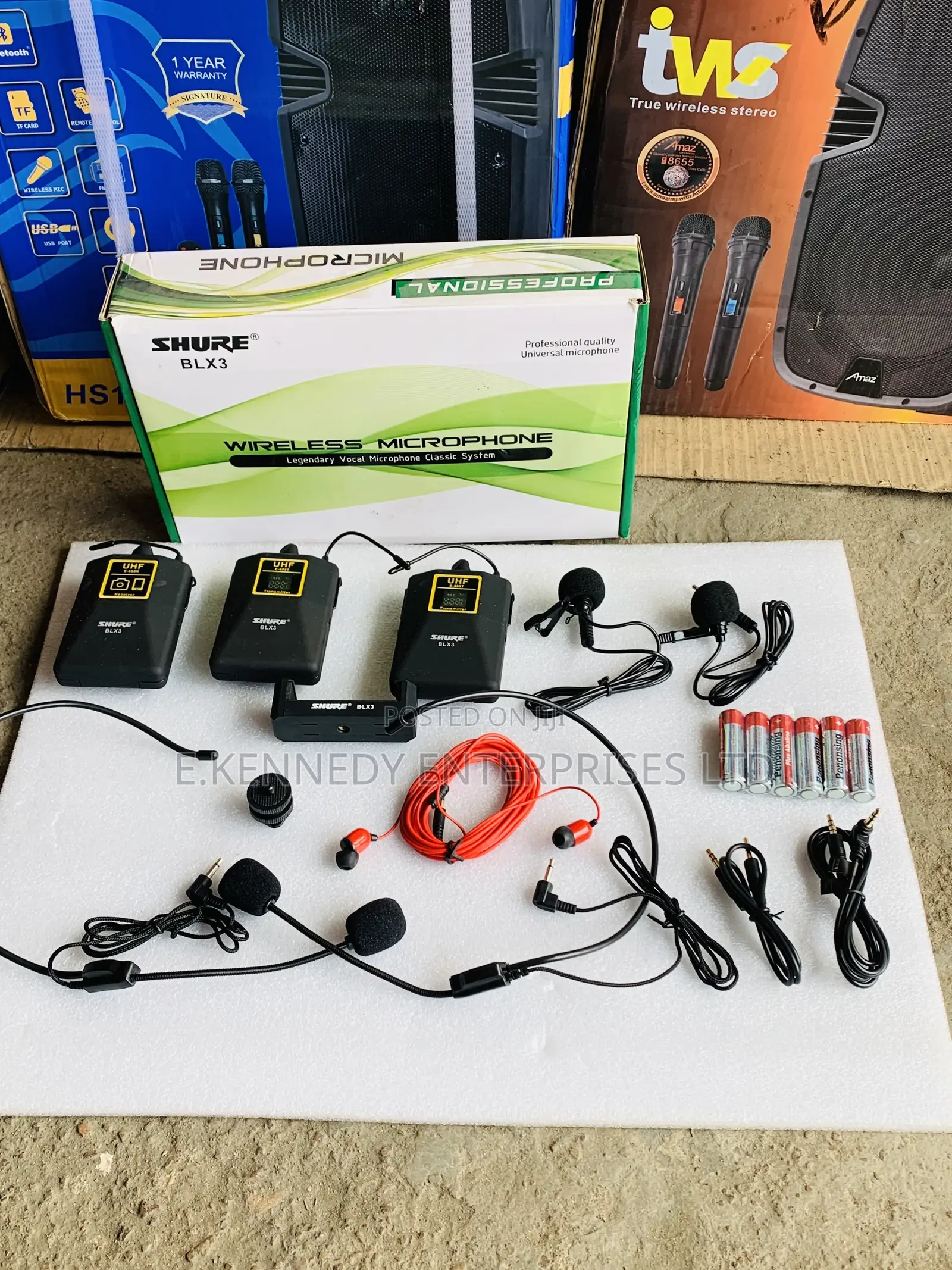 Shure BLX3 Wireless Lapel Camera Microphone Earphone(4in1)