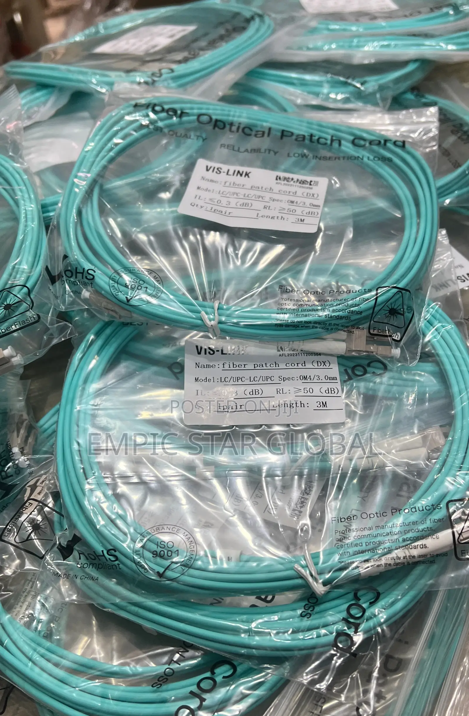 Vis-Link Om4 Fiber Patch Cord Lc-Lc 3m Duplex