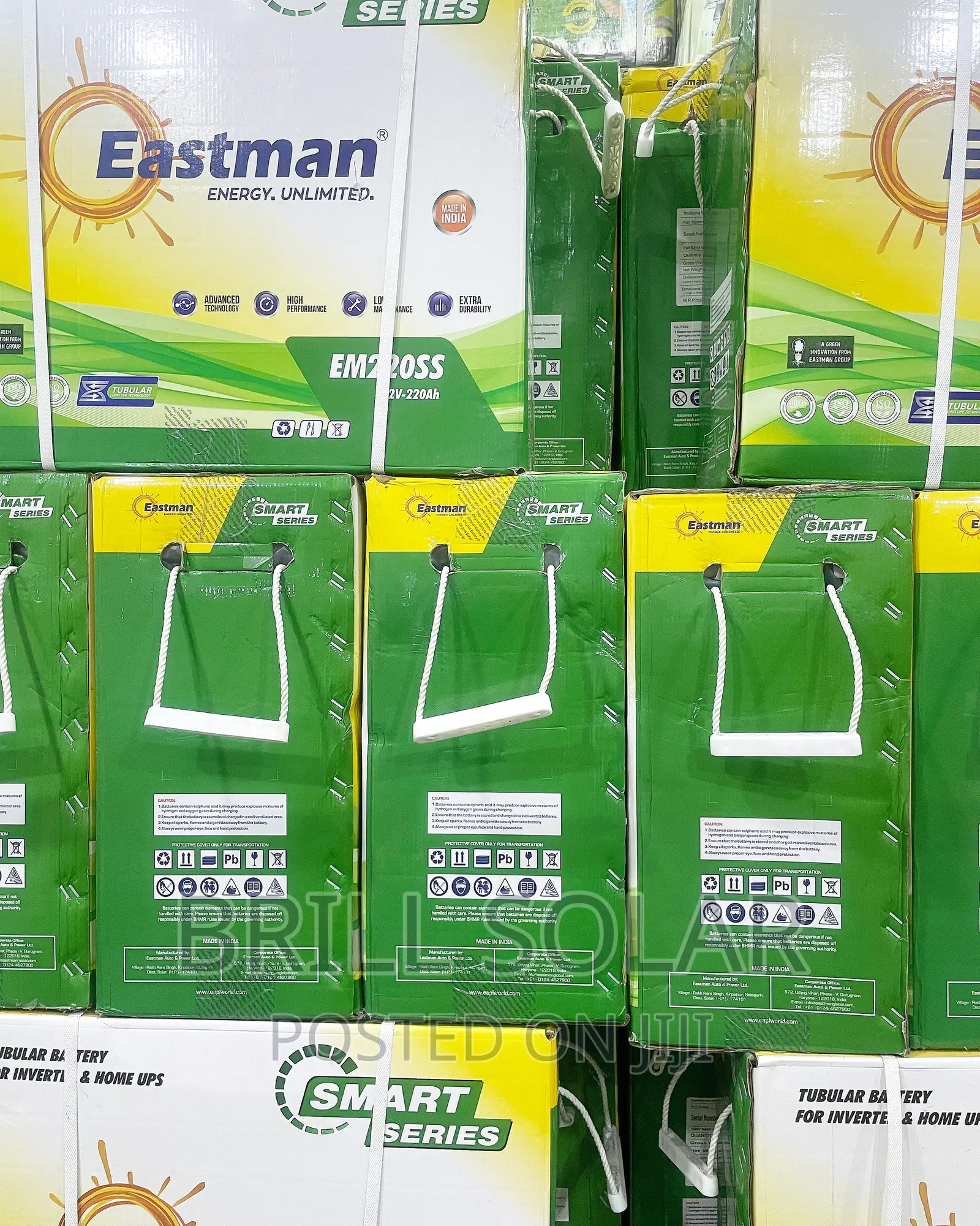 12v-220ah Eastman Solar Tubular Battery