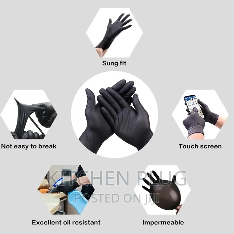 GRADE a Black Disposable Gloves 『 100 PCS 』