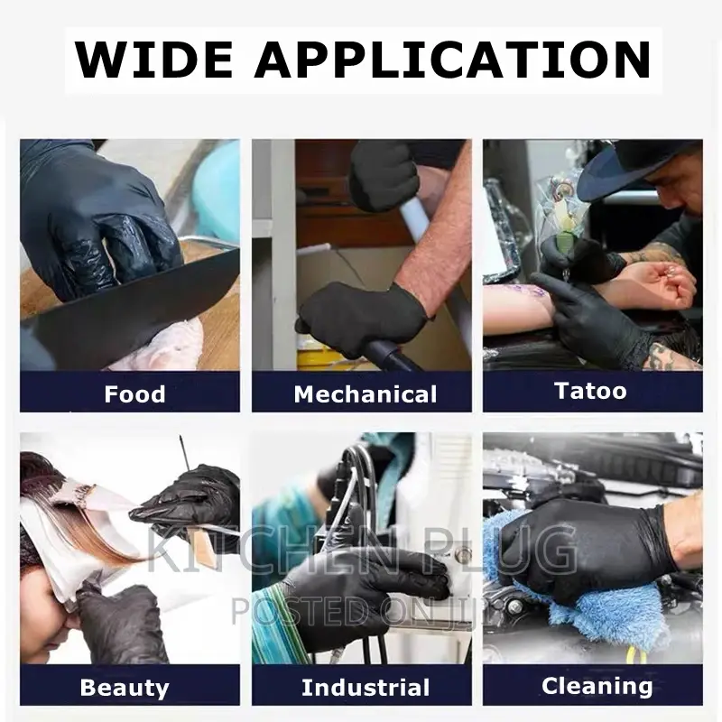 GRADE a Black Disposable Gloves 『 100 PCS 』
