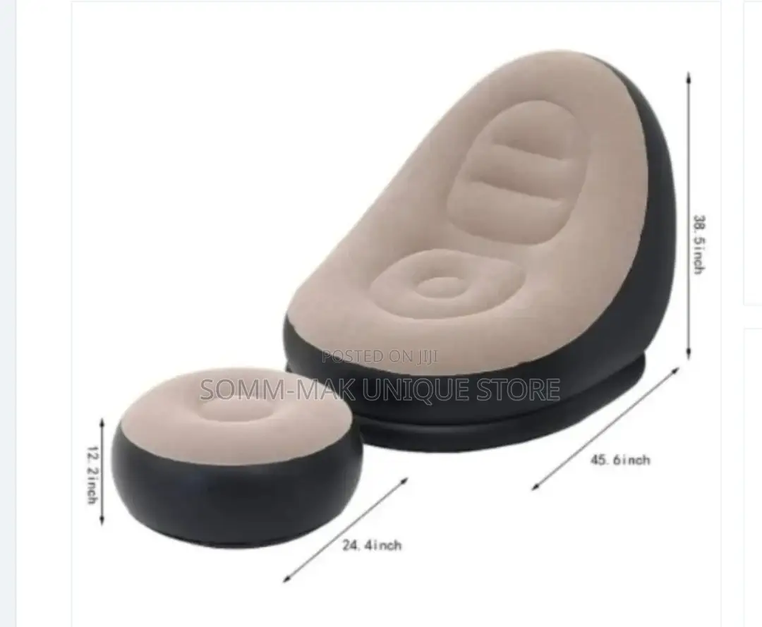 Inflatable Chair With Foot Rest and Pump