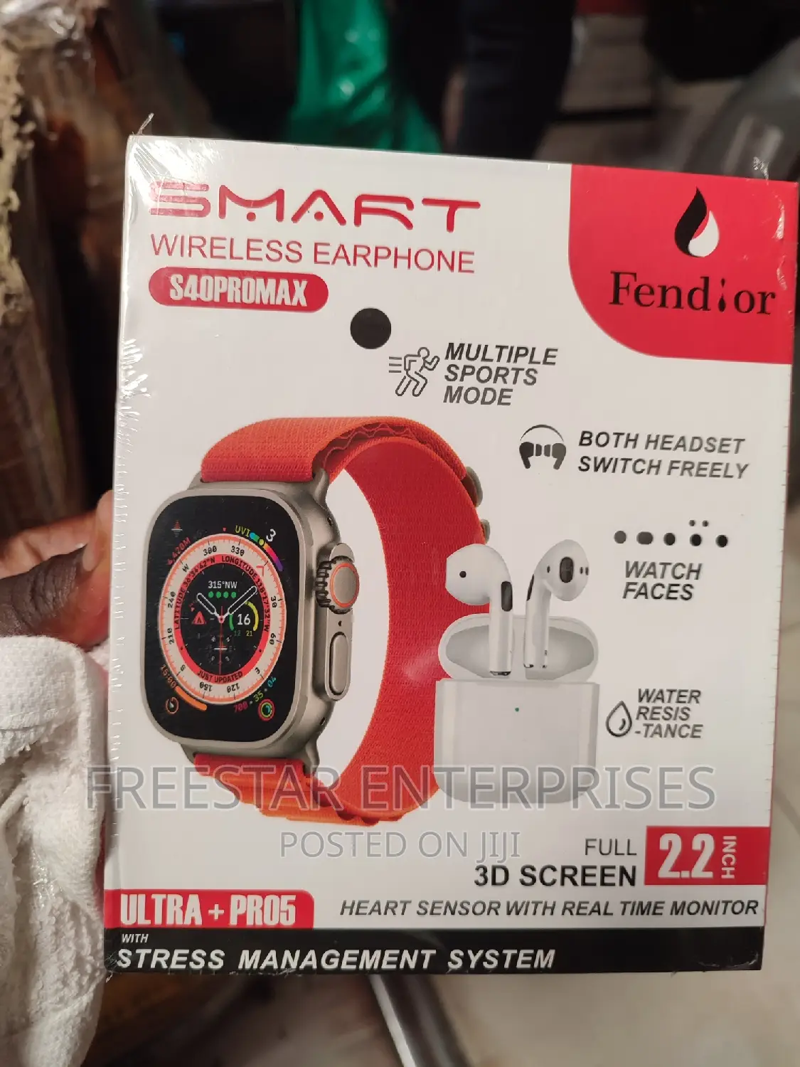 FENDIOR S40 PRO MAX Smart Watch Ultra Bluetooth Earbuds.