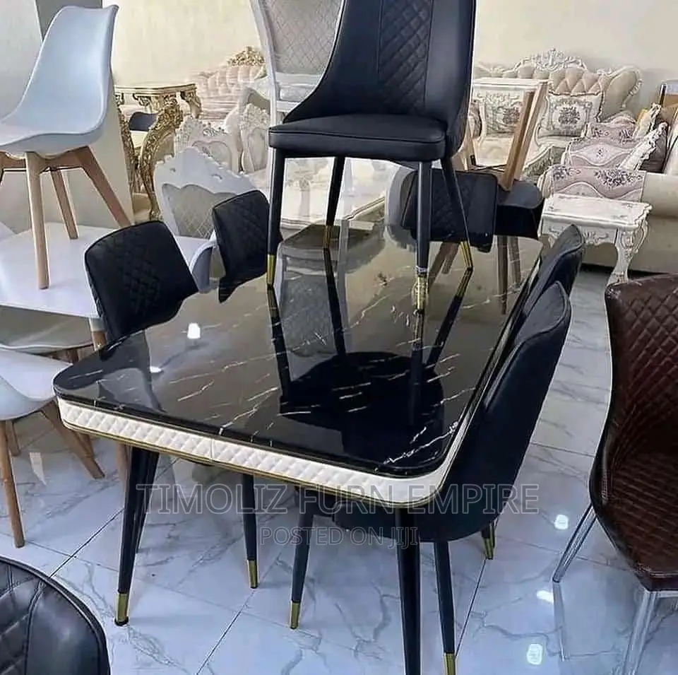 6 Seaters Classic Marble Dining Sets
