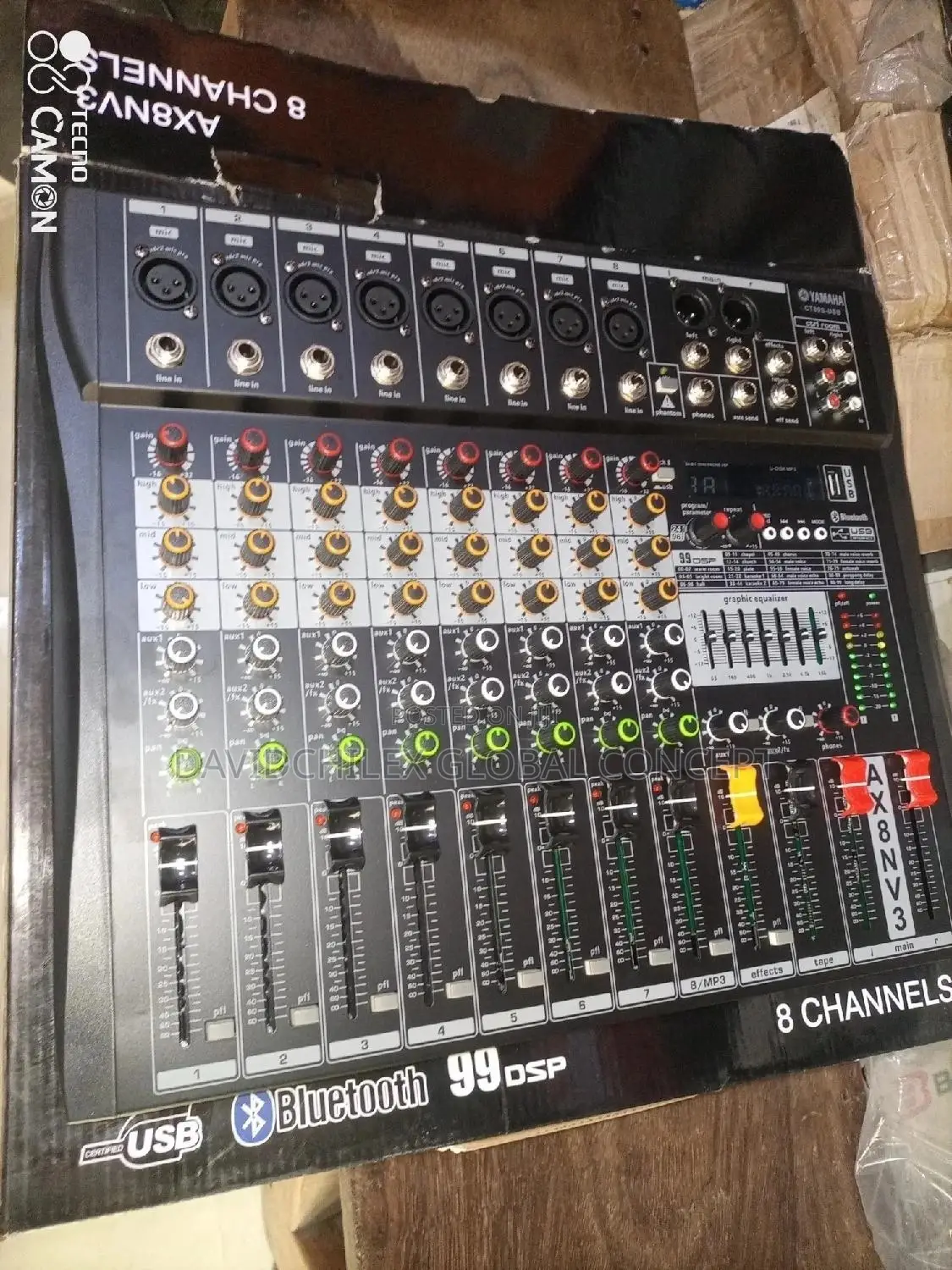 8channel Yamaha Flat Mixer Ct-80s USB
