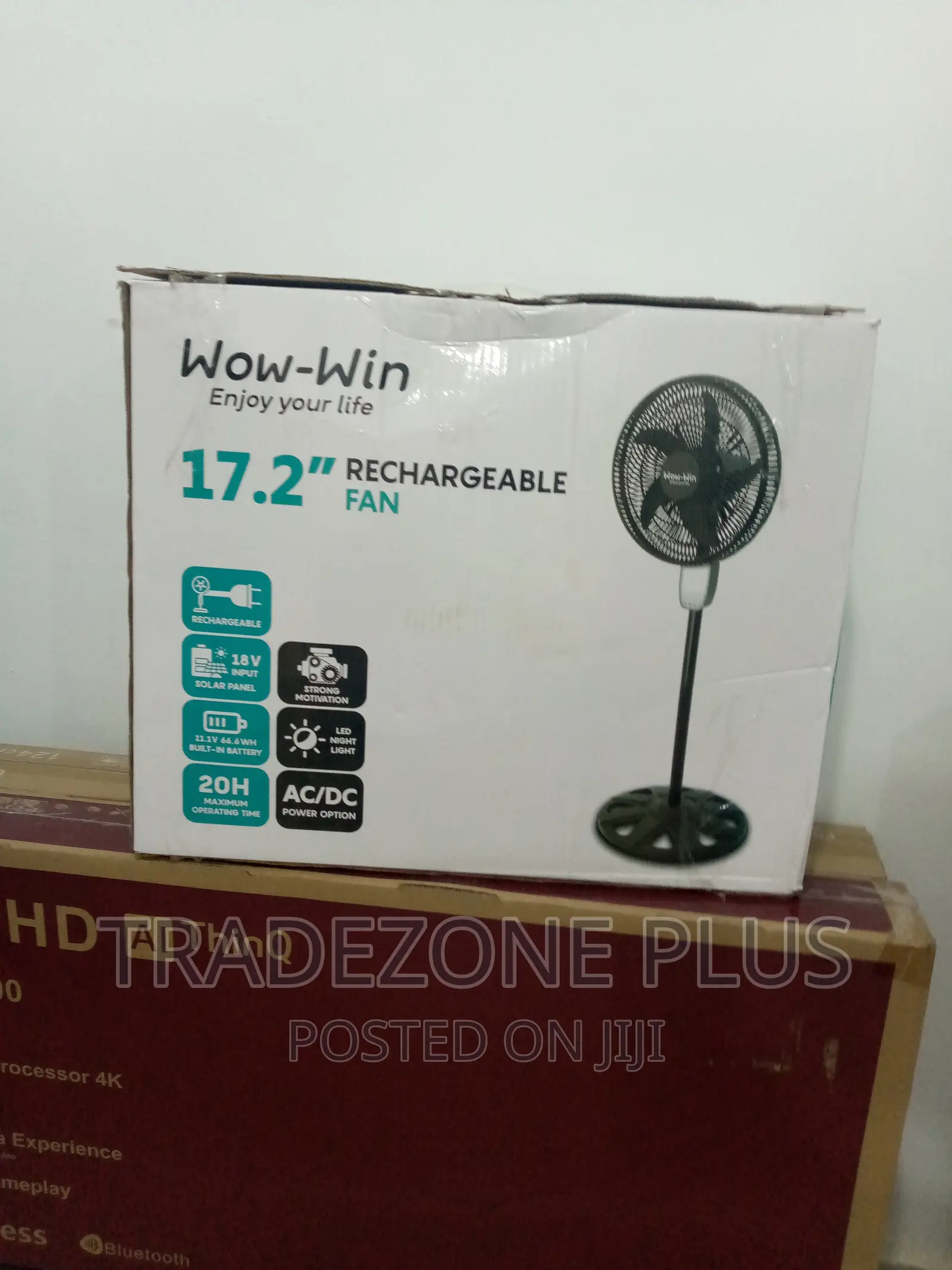 17.2 Inches 40w Solar Energy Wow Win Standing Fan