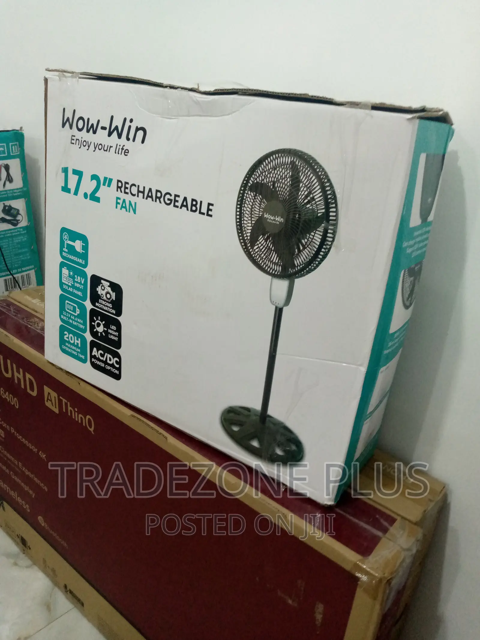 17.2 Inches 40w Solar Energy Wow Win Standing Fan