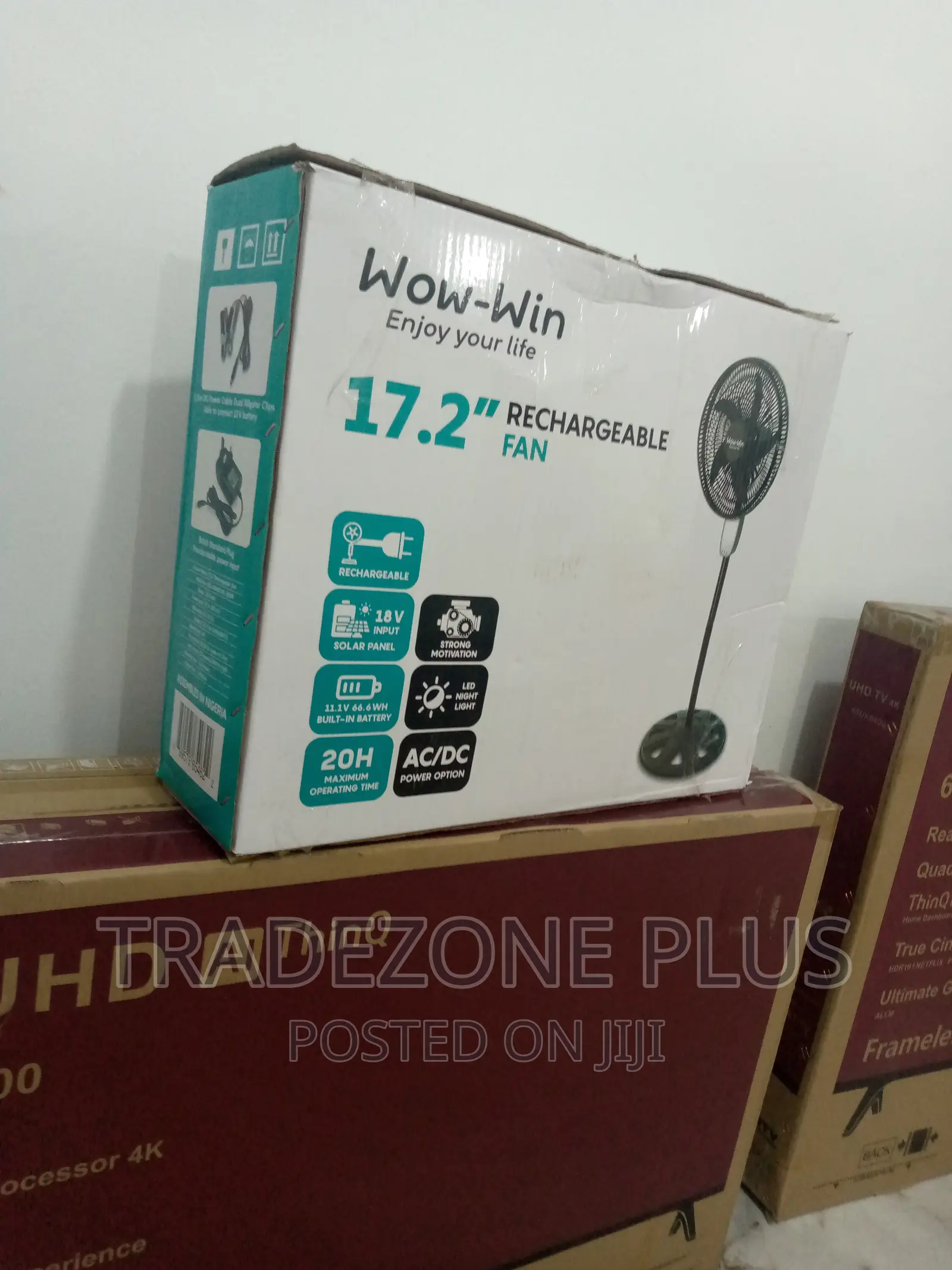 Original 17.2 Solar Energy Wow Win Standing Fan 