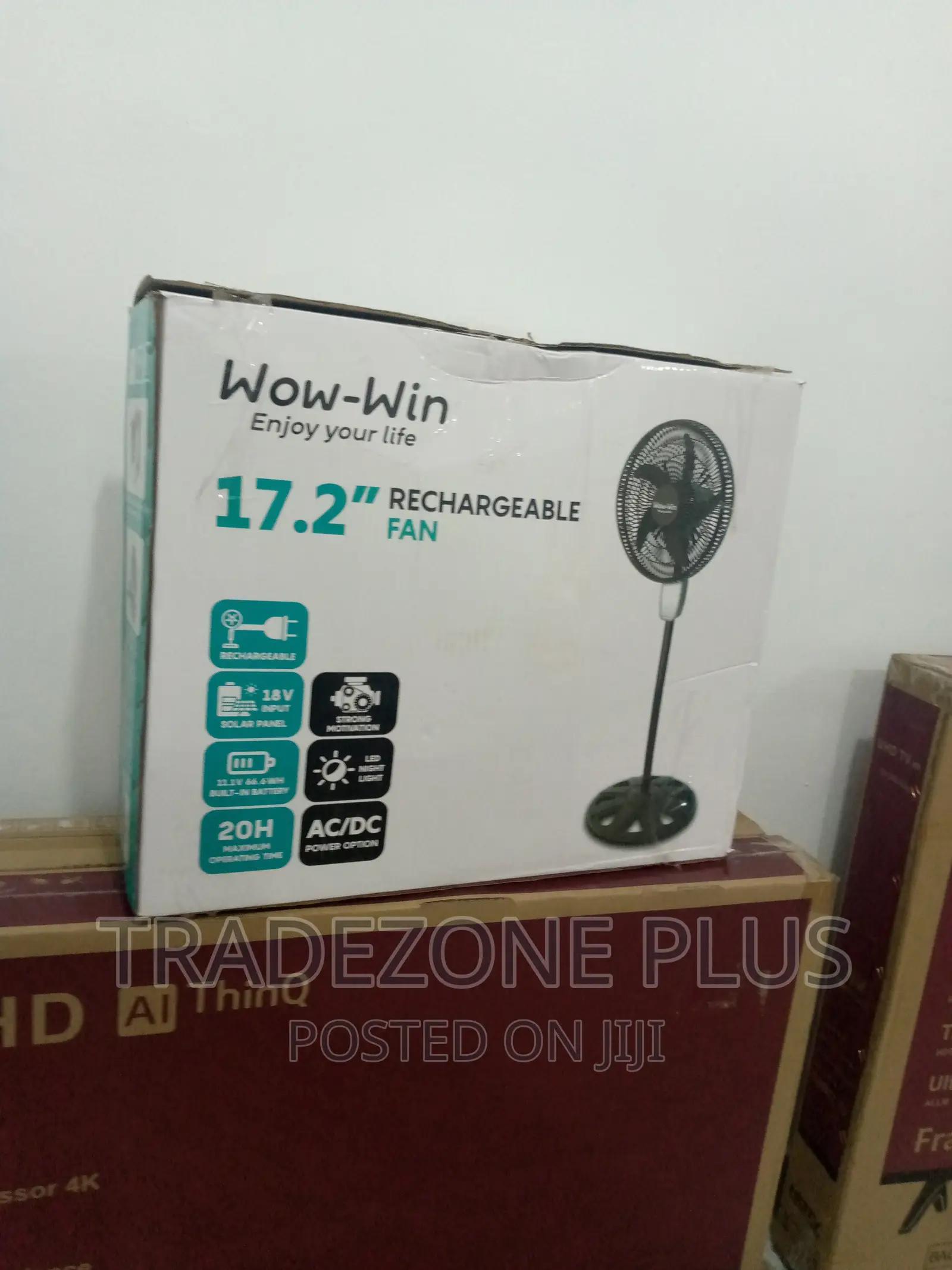 Original 17.2 Solar Energy Wow Win Standing Fan 