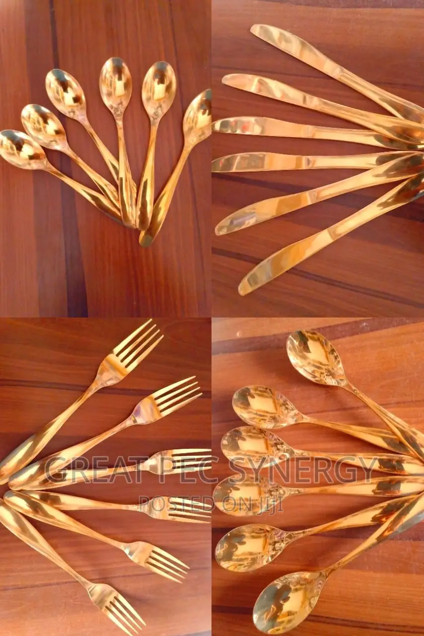 24 Pieces Gold Cutlery Set