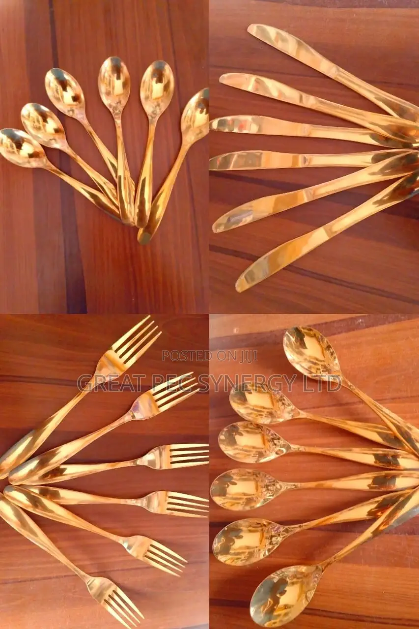 24 Pieces Gold Cutlery Set