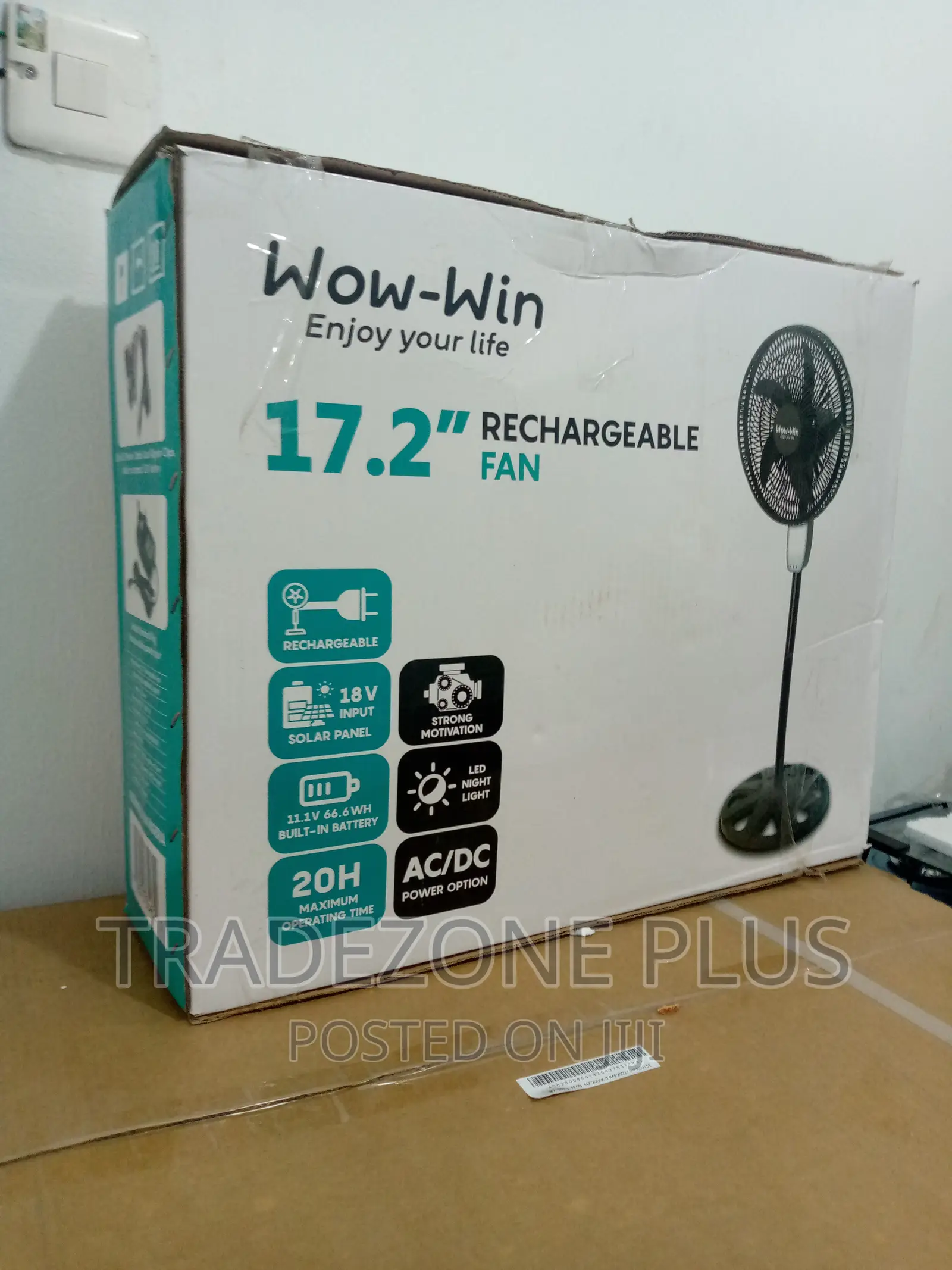 Best 17.2 Wow Win Solar Energy Standing Fan
