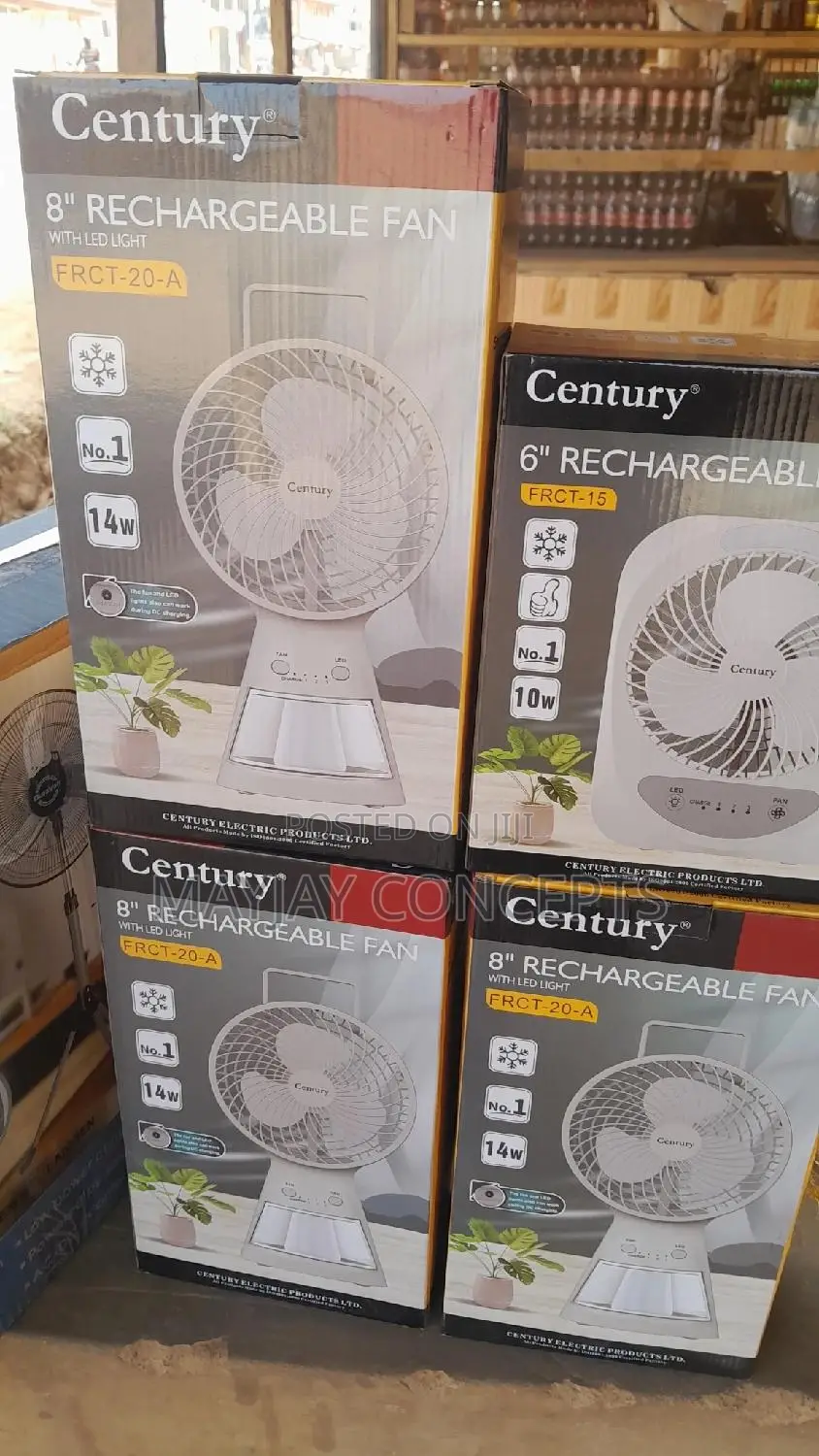 8" Century-20a Table Fan With LED Light-Support Solar Charge