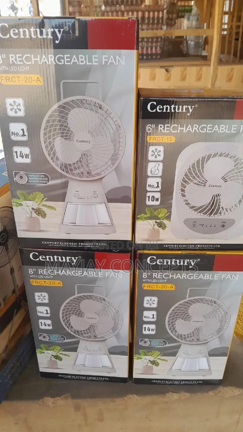 8" Century-20a Table Fan With LED Light-Support Solar Charge