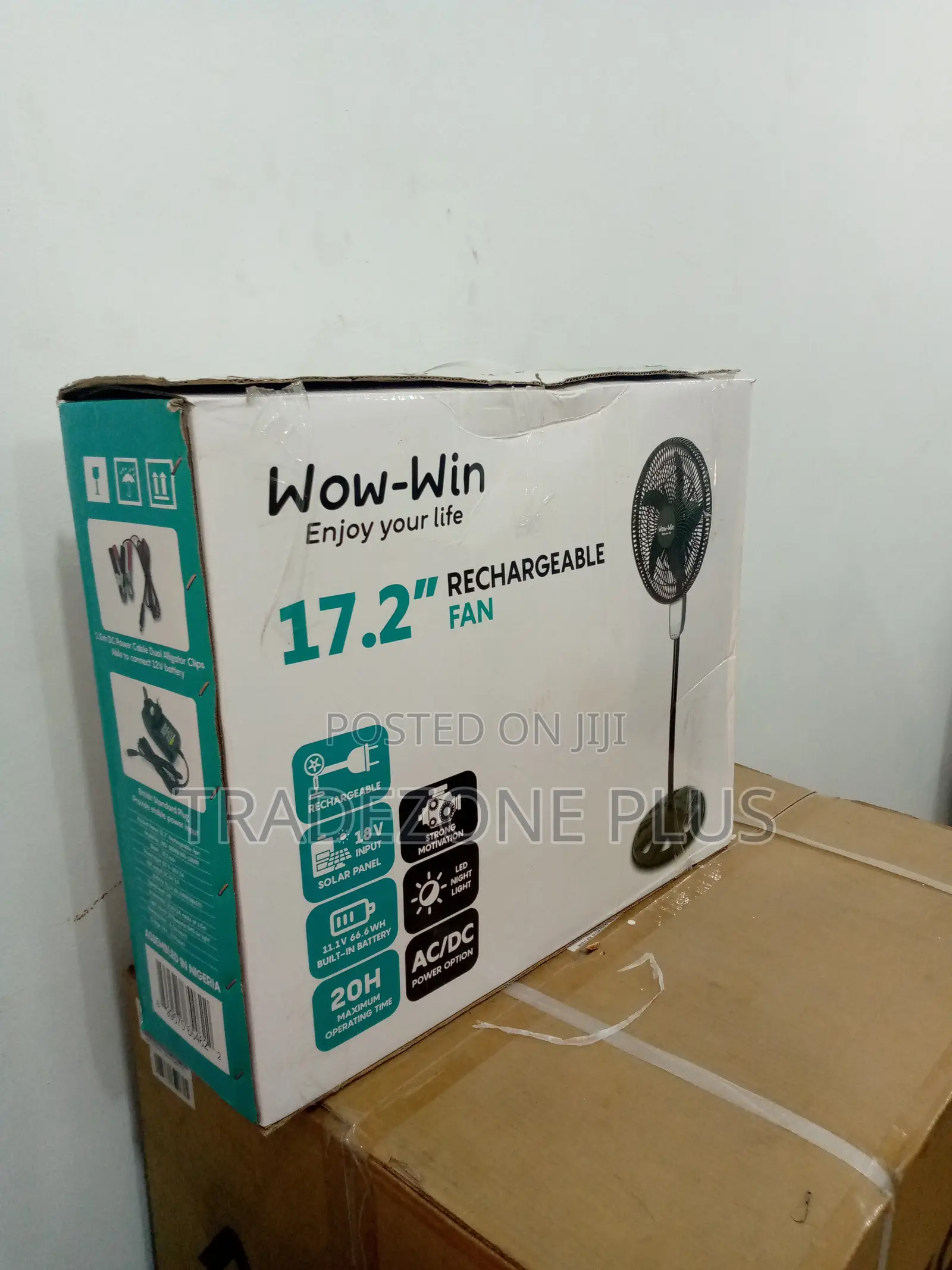 Brand New Wow-Win Rechargeable Fan-17.2 Inch