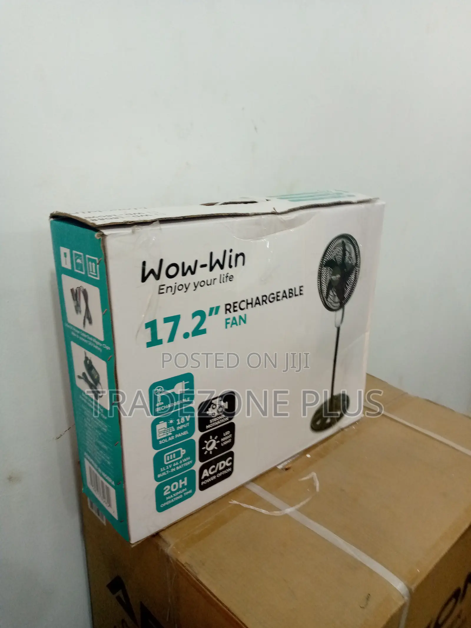 Brand New Wow-Win Rechargeable Fan-17.2 Inch