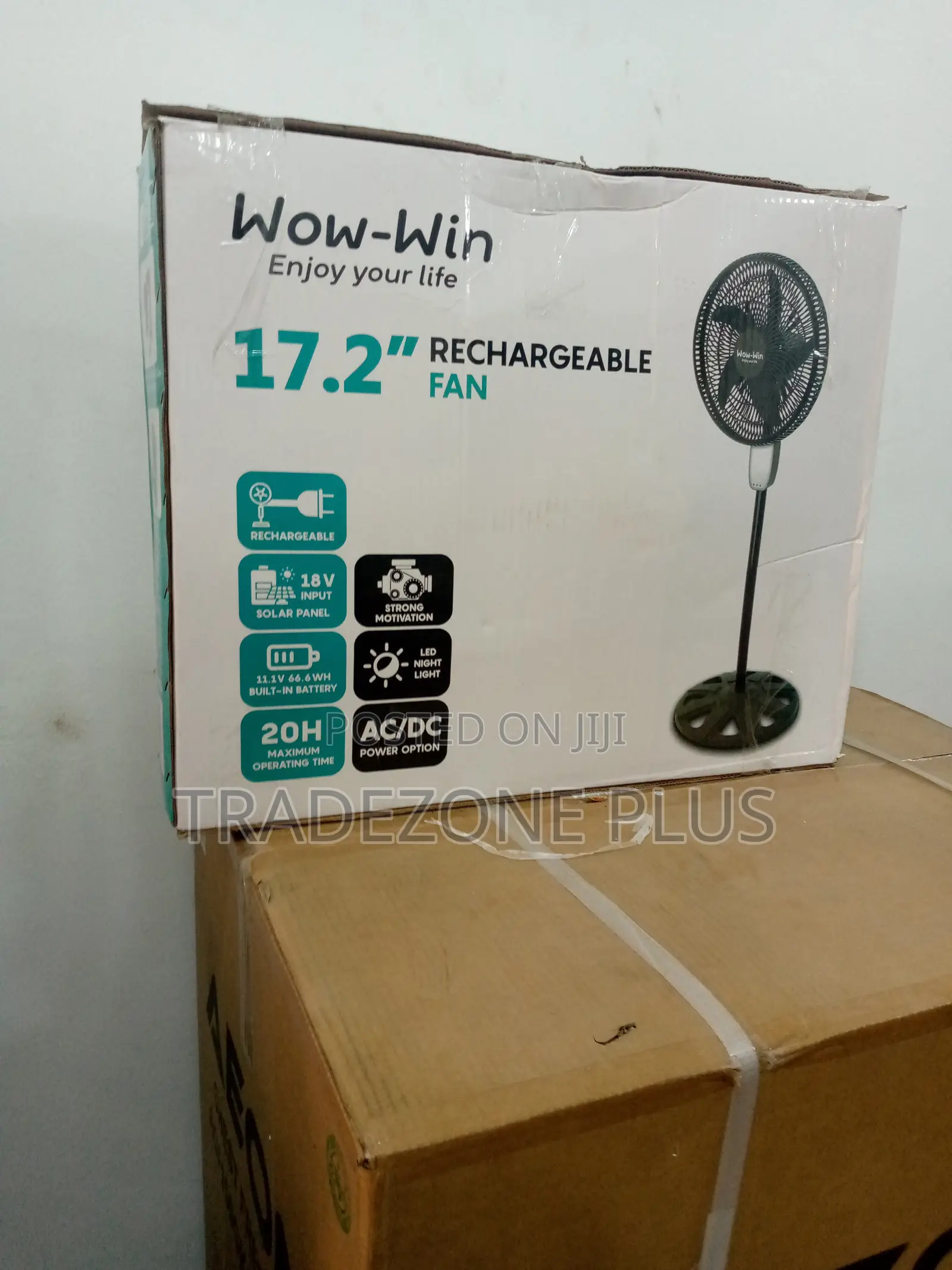 Brand New Wow-Win 17.2 Inch Rechargeable Fan