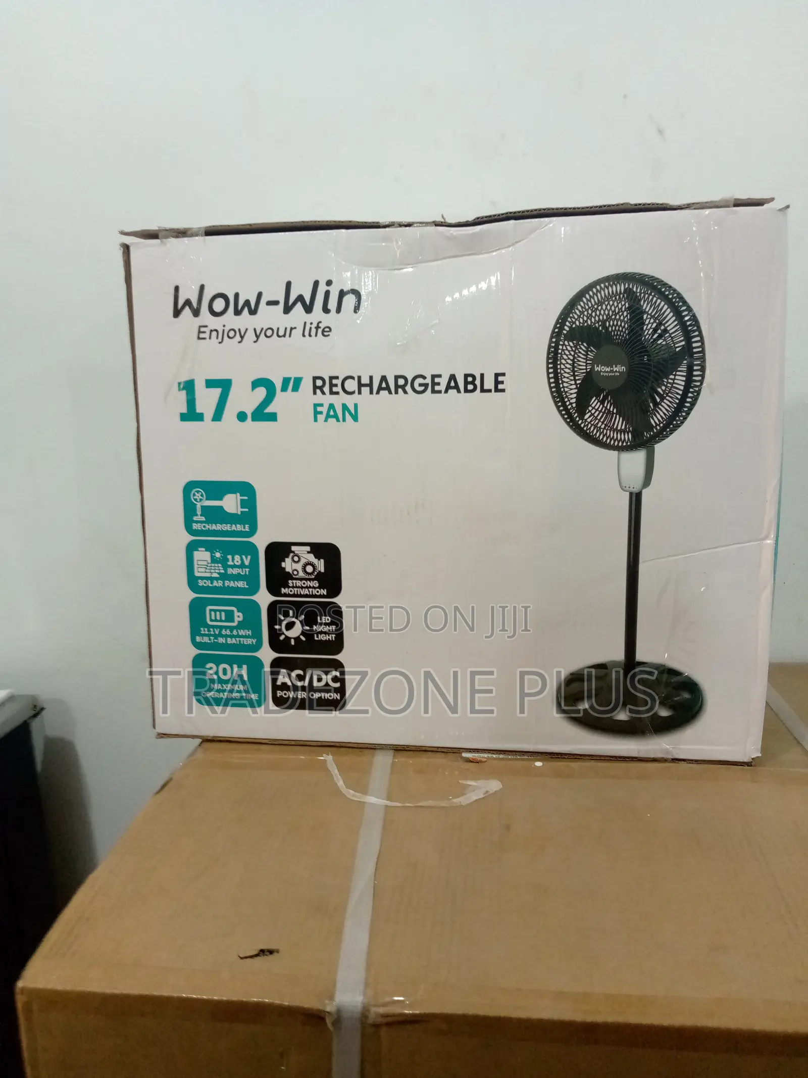 Brand New Wow-Win 17.2 Inch Rechargeable Fan