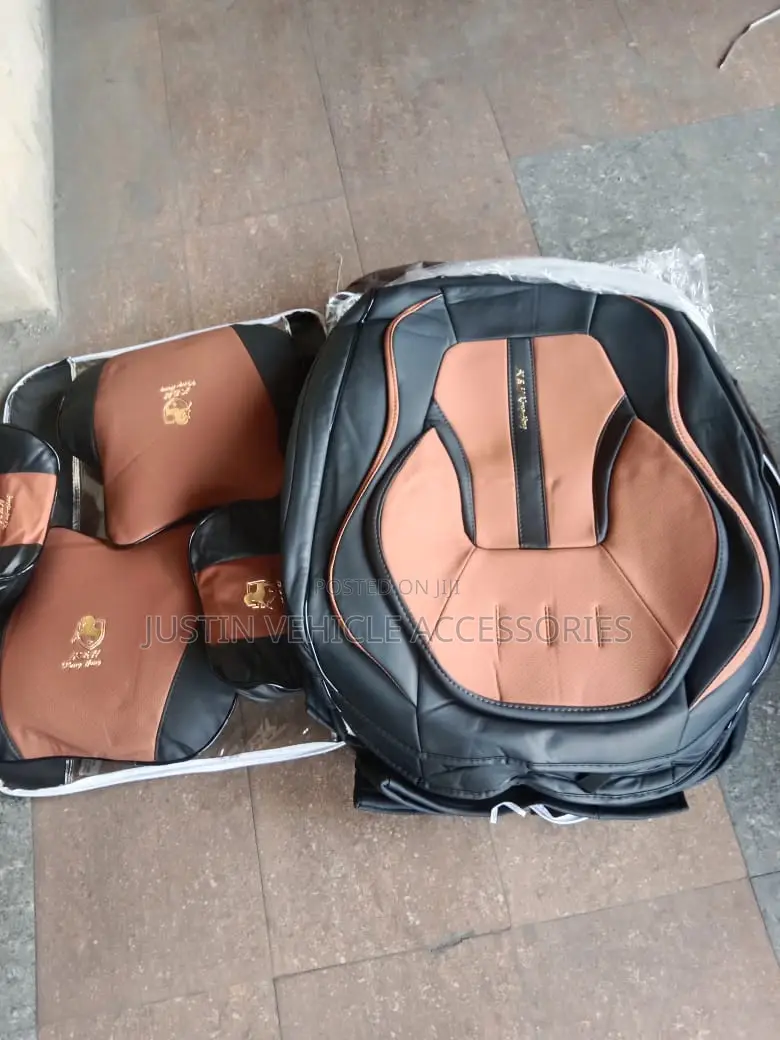 Gold Horse Black and Brown Leather Seat Cover