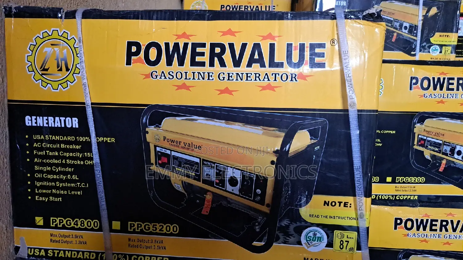 Power Value Petrol Generator 100% Copper Coil
