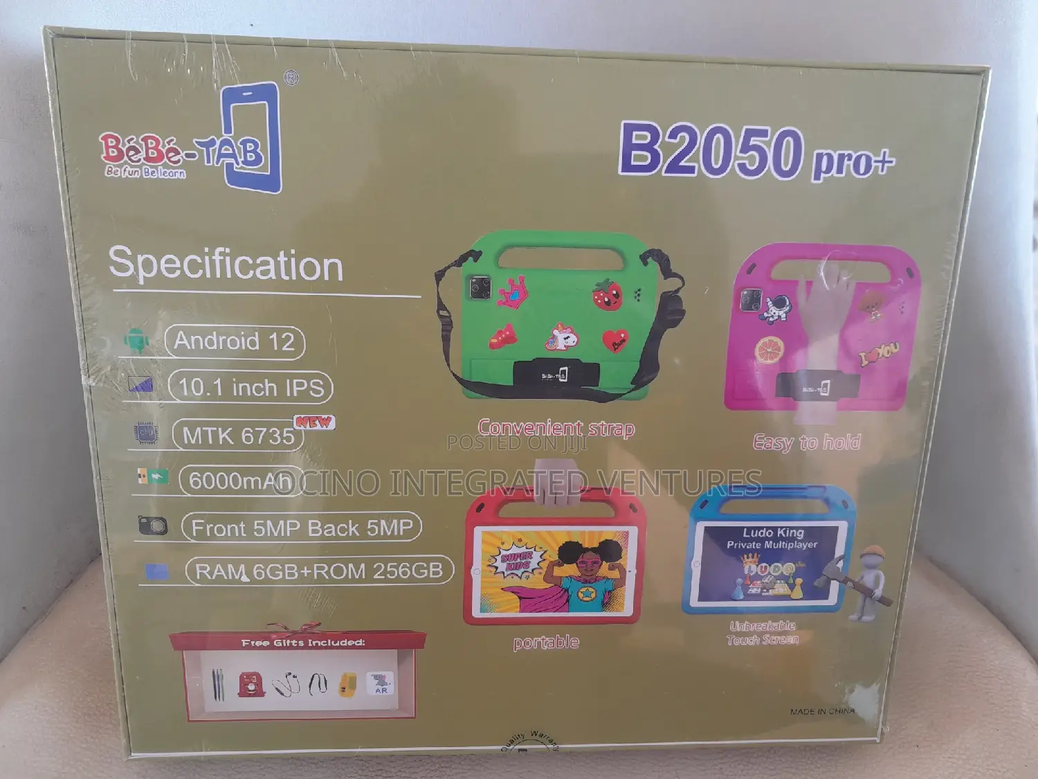 6+256gb Bebe Tab B2050pro+ Unbreakable Screen Kids iPad