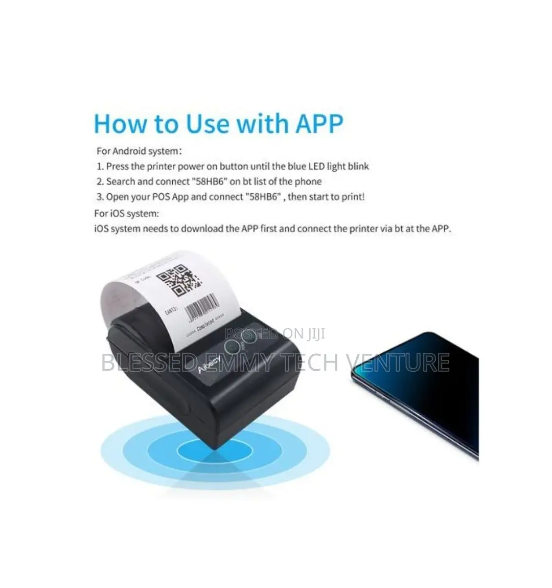 Mini Portable Thermal Printer Wireless Lable Receipt