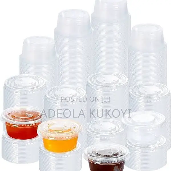 10 Packs of Black or Transparent 2oz Sauce Cup
