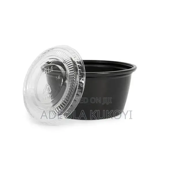10 Packs of Black or Transparent 2oz Sauce Cup