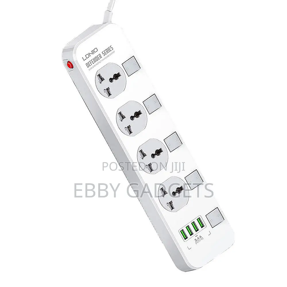 LDNIO Power Strip SC4408 2500W 10A – 4 Sockets 4 USB