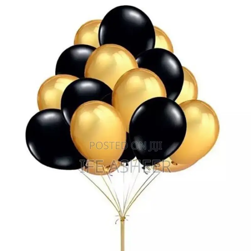 Black and Gold Balloon - 20pcs