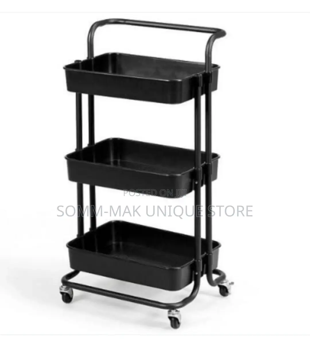 A S Trolley Cart Storage Rack With Wheels - 3 Tier