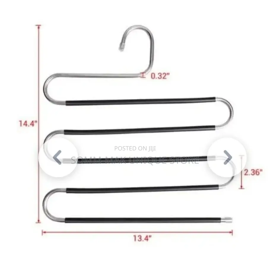 S-Shaped Metal Trouser Hangers -5 Layers
