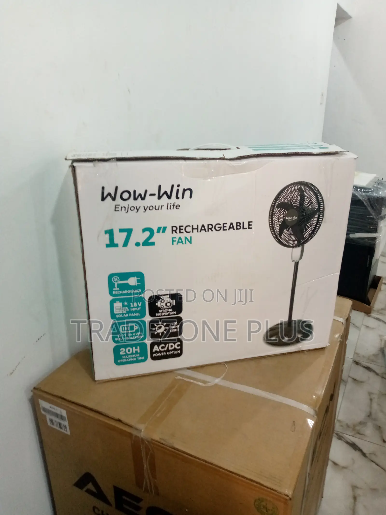 New in Wow-Win Rechargeable Fan-17.2 Inch