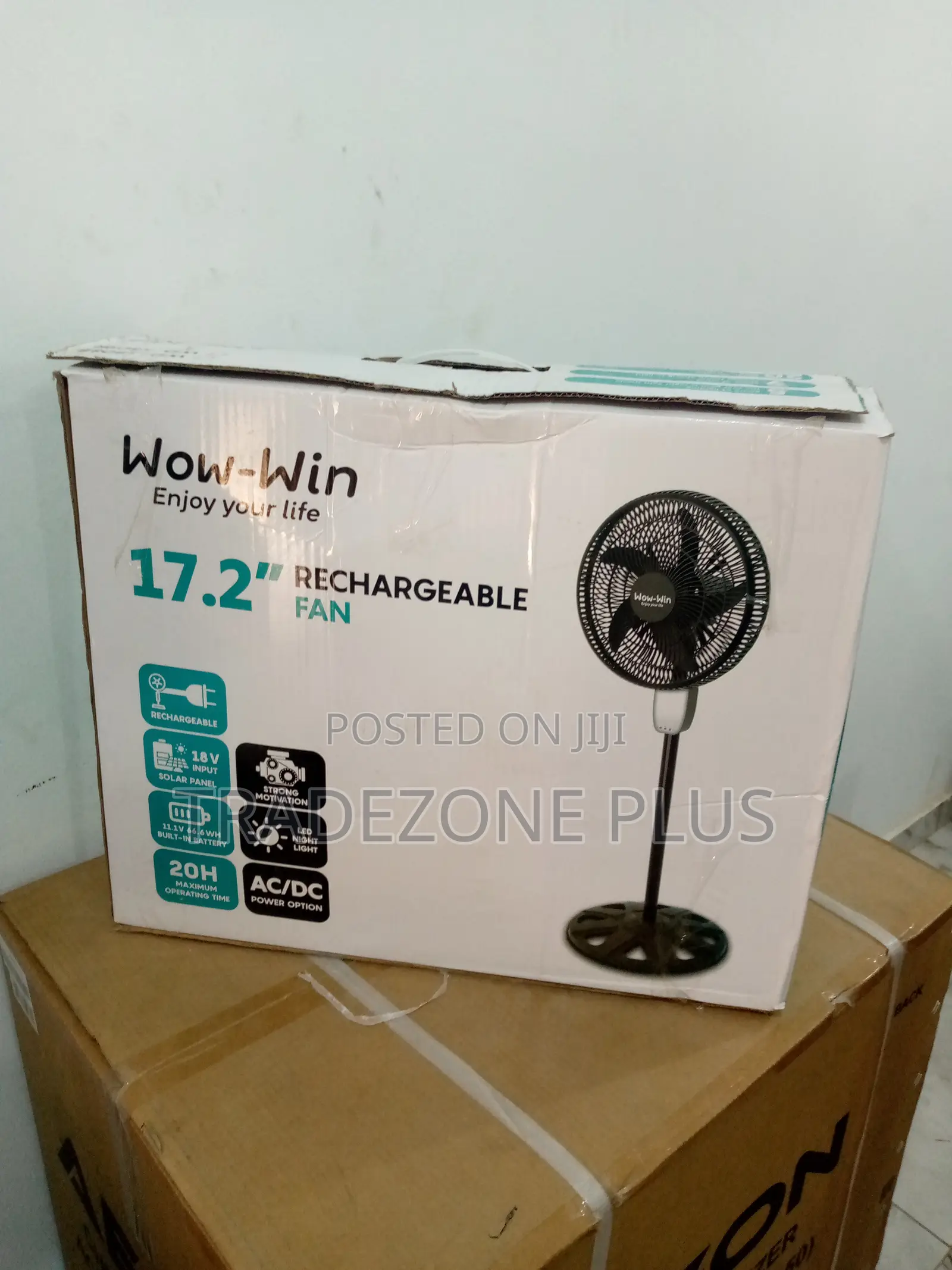 New in Wow-Win Rechargeable Fan-17.2 Inch