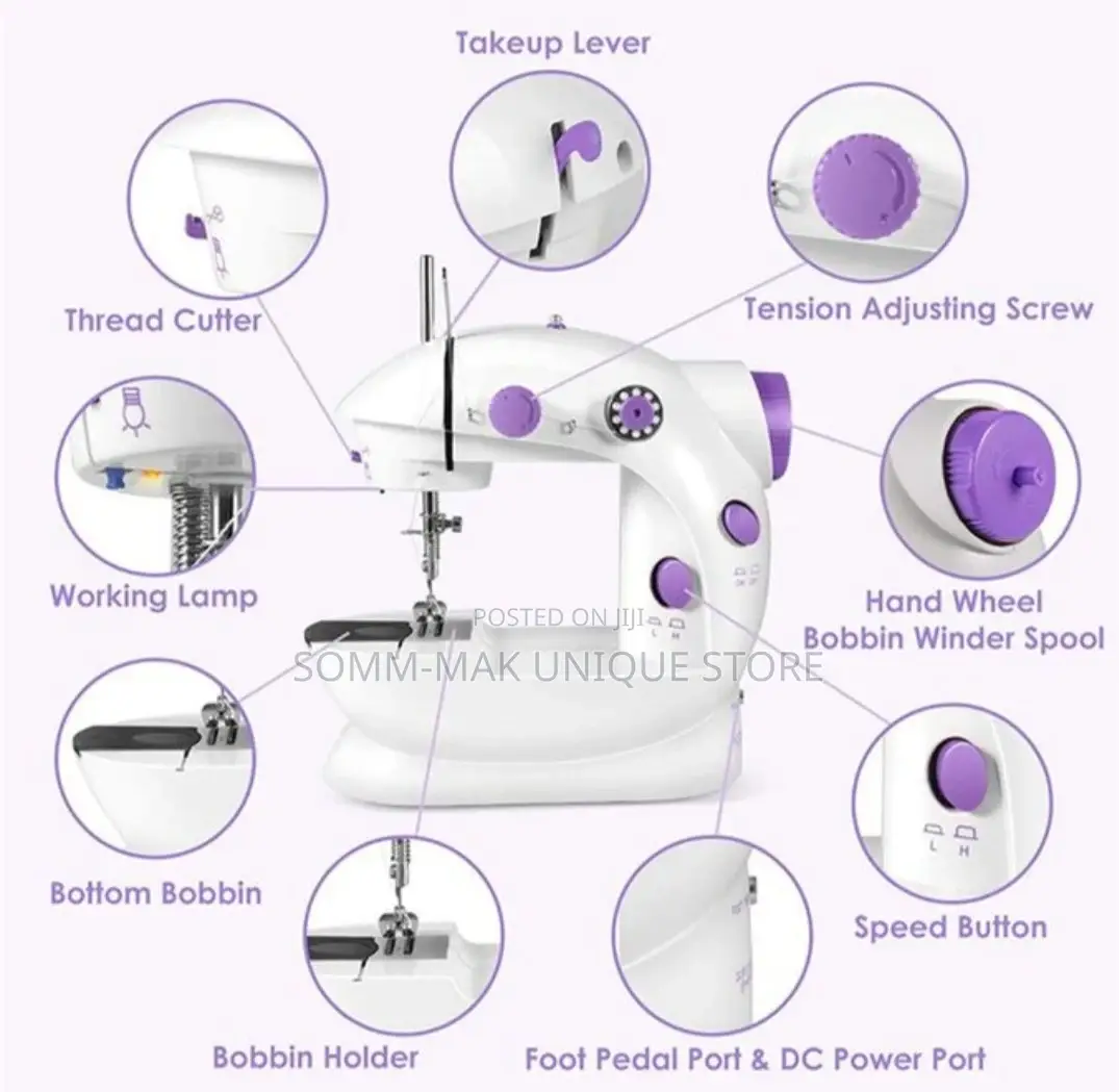 Sewing Machine Mini Portable With Night Light Foot Pedal
