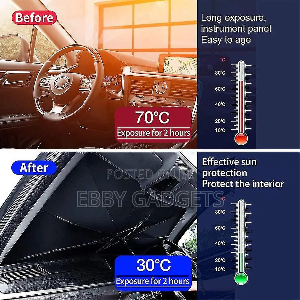 Portable Car Windshield Foldable Car Sunshade Umbrella Winds