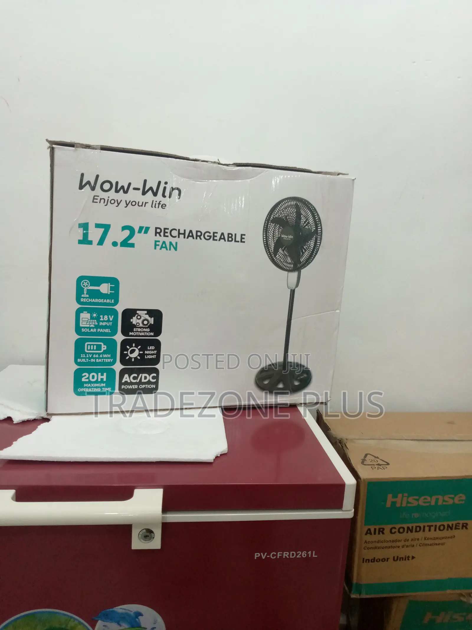 New in 17.2'' Wow-Win Rechargeable Fan