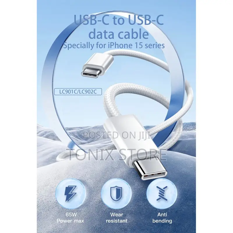 1M LDNIO 65watt Super Fast Data Cable for iPhone 15 Series