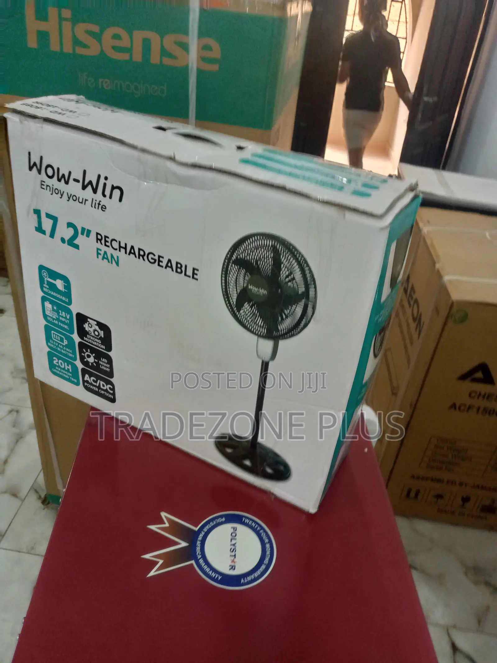 Affordable Wow-Win 17.2 Inch Rechargeable Fan