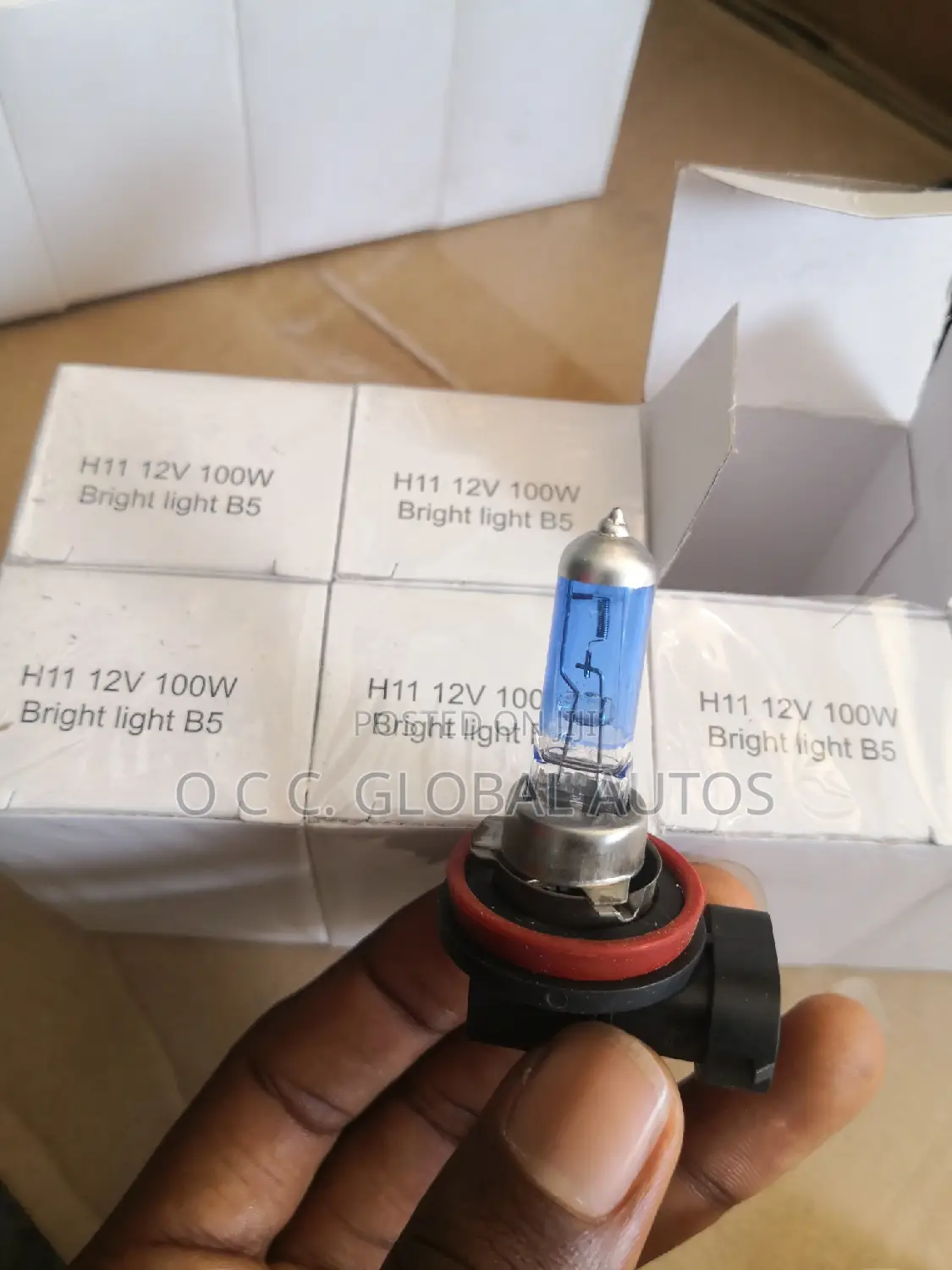 Original Headlamp Bulb Halogen Blue Glass 12v H11 100w