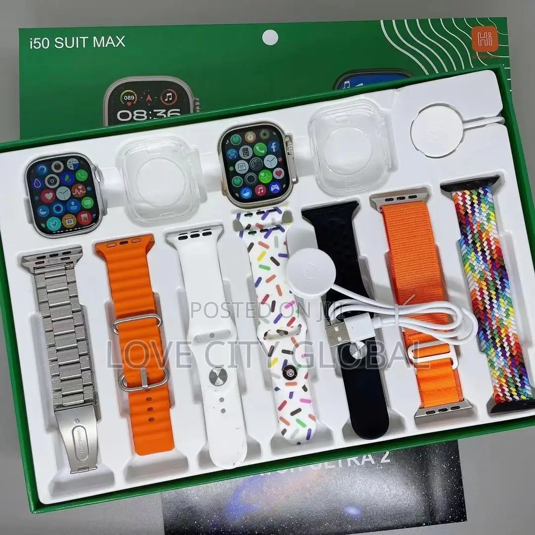 I50 Ultra 2 Suit Smartwatches 11in1 7 Strap Wireless Charger