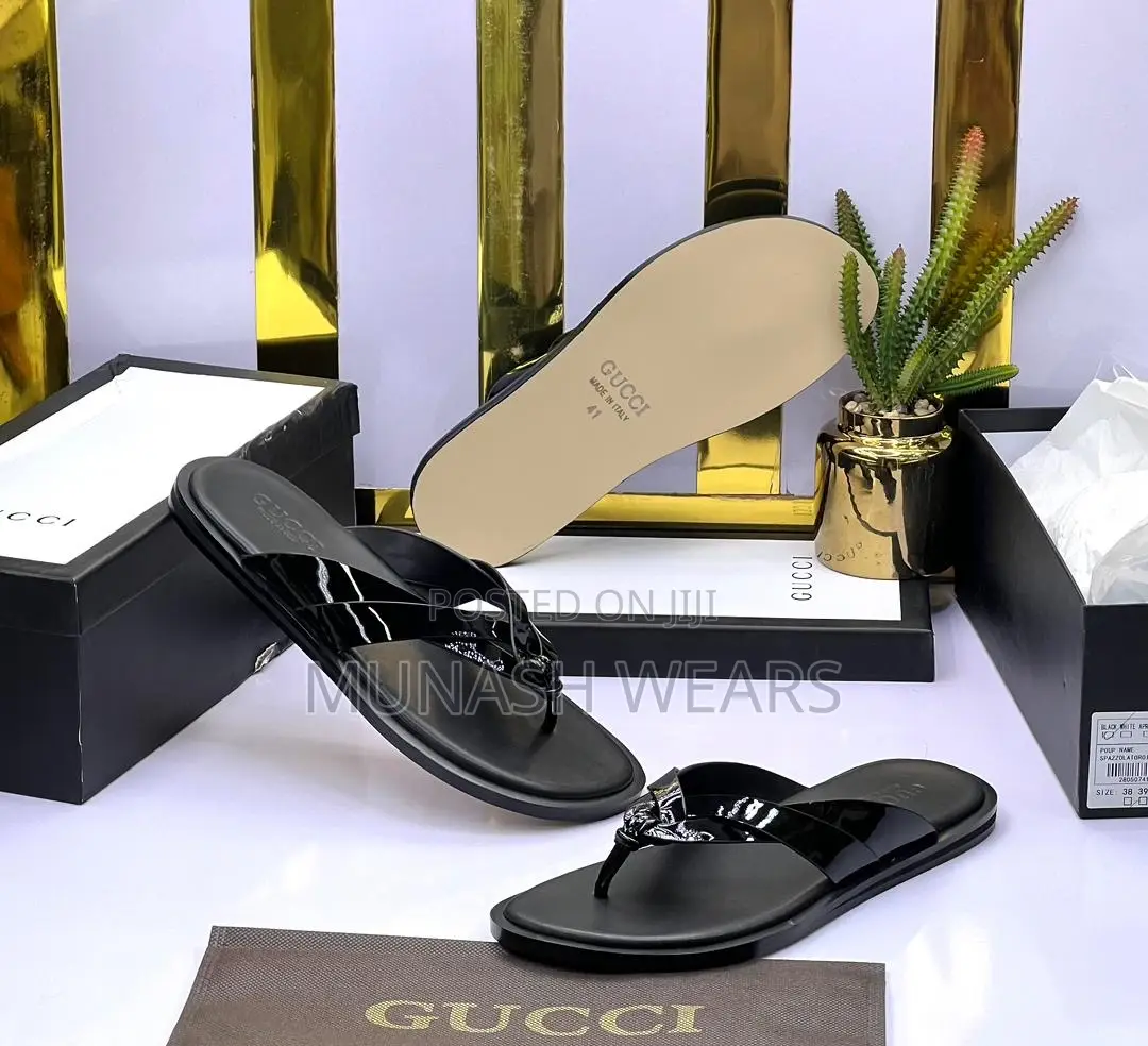 Original Gucci Leather Slipers