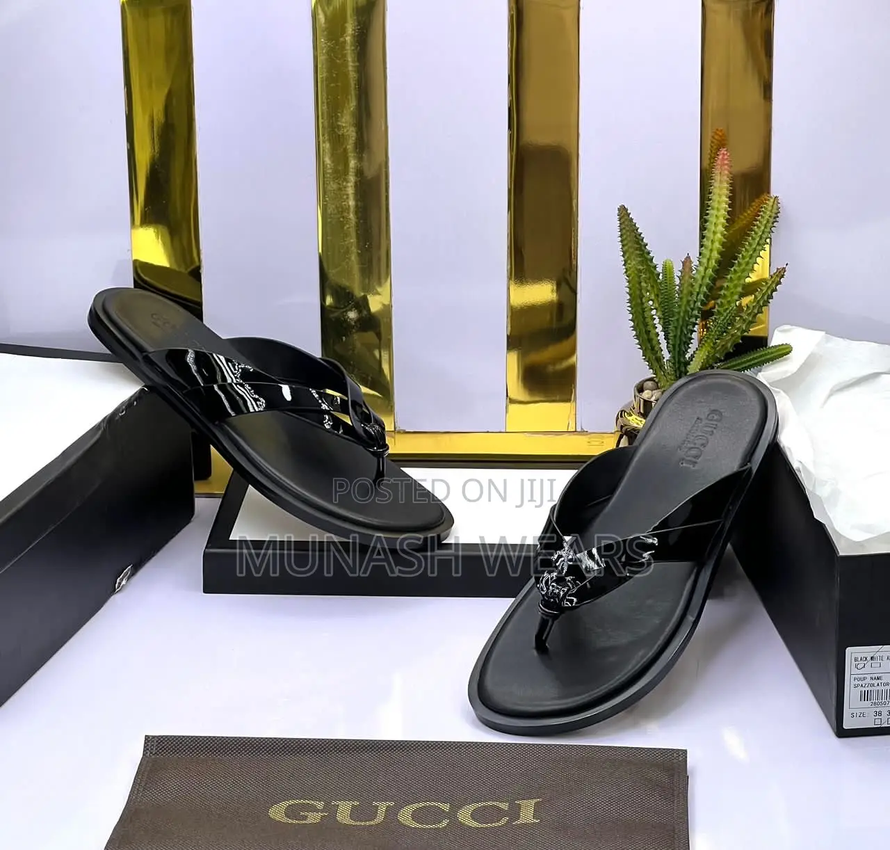 Original Gucci Leather Slipers