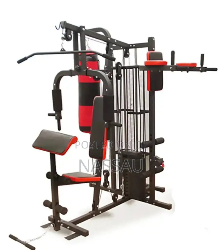 3 Station Multi-Gym With Punching Bag 70kg Weight Stack