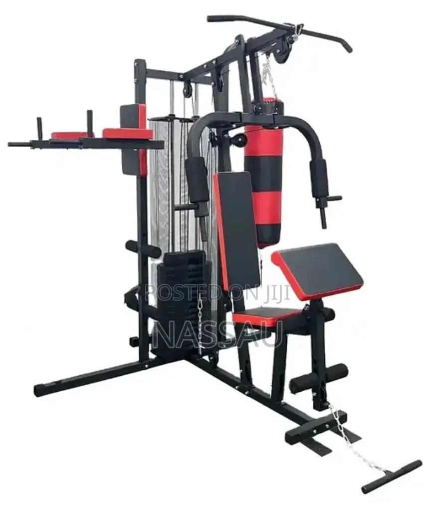 3 Station Multi-Gym With Punching Bag 70kg Weight Stack