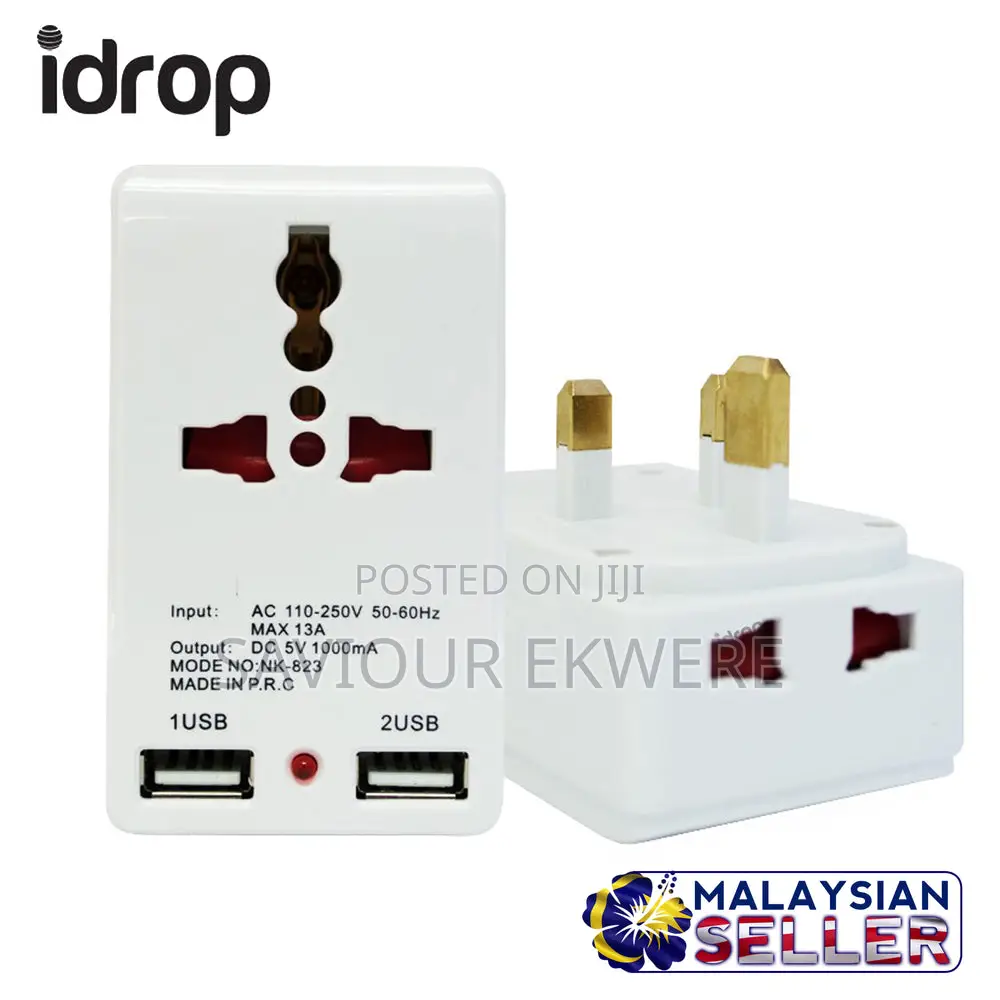 Travel Adapter Plug Surge Protection Dual USB Ports