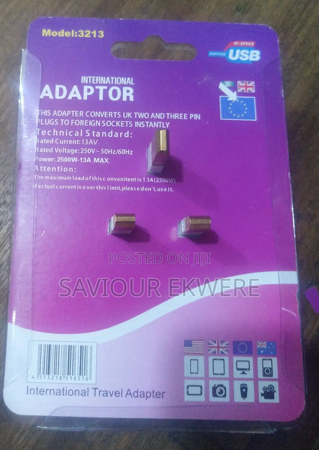 Travel Adapter Plug Surge Protection Dual USB Ports