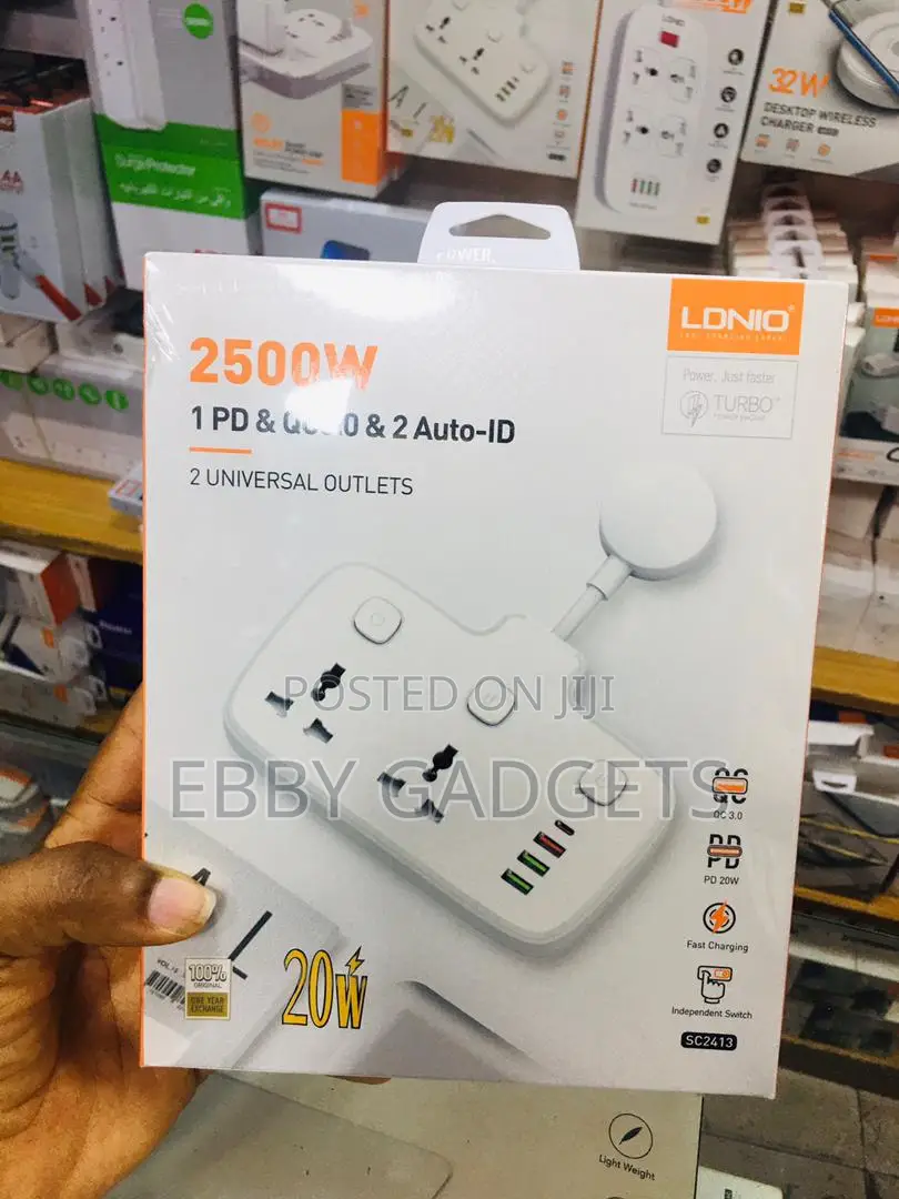 Ldnio 2500W 1pd Qc3.0 Auto ID 4usb Power Socket